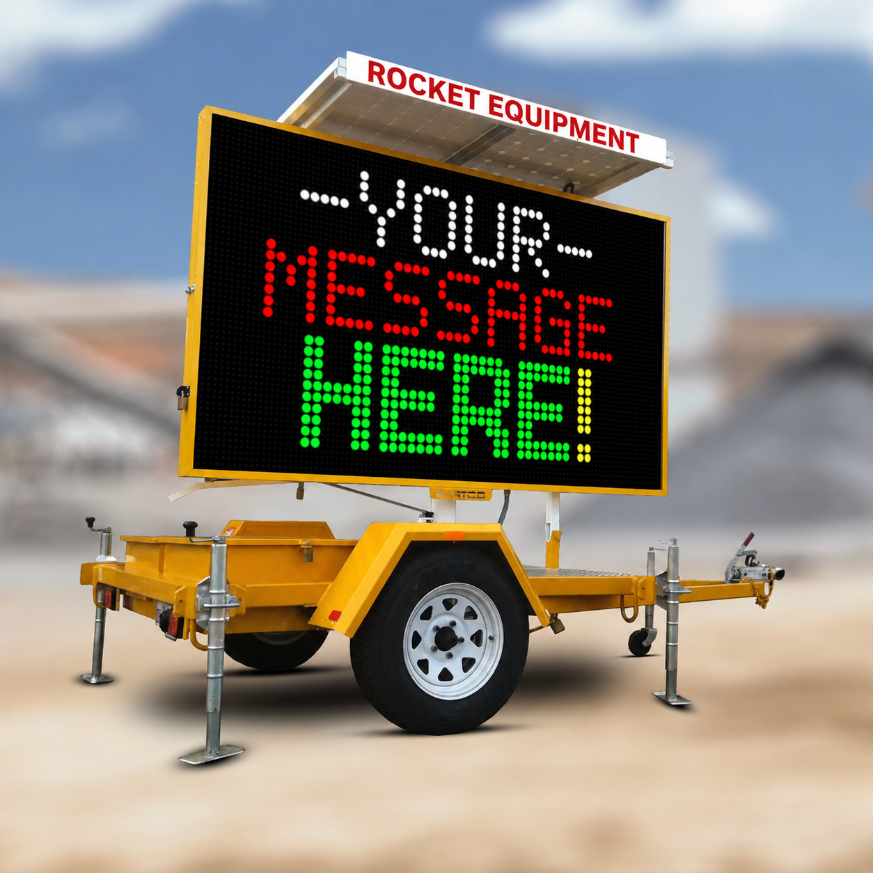 Solar-powered VMS board for hire in Perth